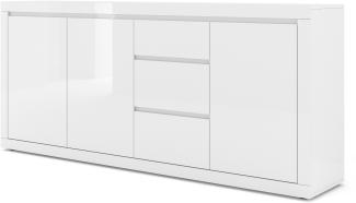 Kommode 200 cm BELLO BIANCO IV weiß matt / glänzend