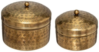 Schmuckschatullen OASIS, 2 Stück, Metall, golden