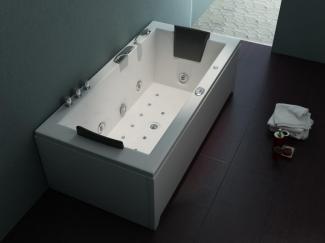 PureHaven Whirlpool 182x90cm Heizung Reinigungsprogramm & Lichttherapie Wasserfall Bluetooth-fähiges Soundsystem