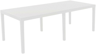 Dmora Gartentisch Arabesch, Rechteckiger ausziehbarer Esstisch, ausziehbarer Gartentisch, 100 % Made in Italy, 150x90h72 cm, Weiß