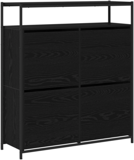 vidaXL Schuhschrank mit 4 Klappschubladen Schwarze Eiche 100x34x112 cm 3365549