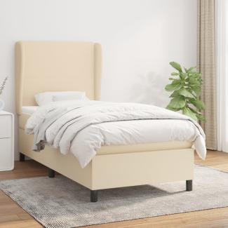 Boxspringbett mit Matratze Stoff Creme 80 x 200 cm, Härtegrad: H2 [3127762]