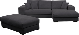 WERK2 Polstergarnitur Eden L-Form + Hocker, (Set), Design Ecksofa + Hocker in Cord mit besonders weichem Sitzkomfort