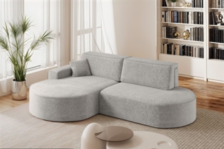 Ecksofa Schlafsofa Sofa VENEDIG Stoff Arena Hellgrau Ottomane Links