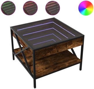 vidaXL Couchtisch mit Infinity-LED Räuchereiche 50x50x38 cm 847699