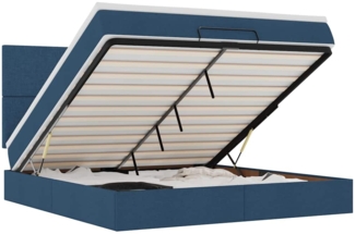 vidaXL Ottoman-Bett mit Matratze Blau 180x200 cm Stoff 3313098
