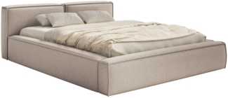 Selsey 'Tilves Slim'Polsterbett 200x200 mit Bettkasten und Lattenrost, Chenille, beige