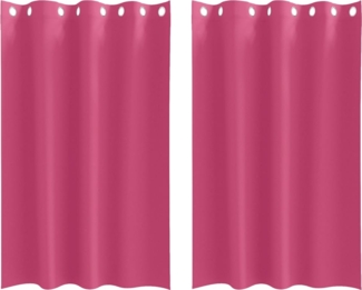 vidaXL Verdunkelungs-Vorhänge mit Ringen Helles Pink Polyester 4107404
