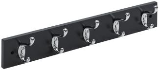 Hettich Garderobenleiste 5 Haken 50,0 x 8,0 x 7,5 cm schwarz