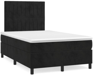 vidaXL Boxspringbett mit Matratze Schwarz 120x200 cm Samt 3143135