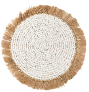 Das Water Hyacinth Raffia Platzdeckchen - Weiss Natur - Weiß Natur - 45x45x1cm