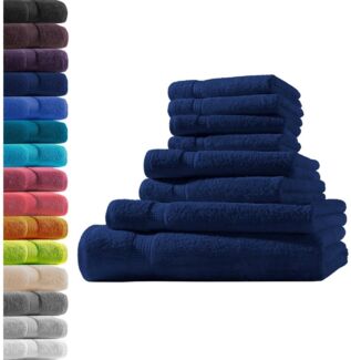 Hometex Premium Textiles Handtuch in Premium Qualität 500 g/m², Feinster Frottier-Stoff 100% Baumwolle, 1x Badetuch + 1 Duschtuch + 2 Handtuch + 4 Gästetuch, weich, saugfähig, extra schwer & flauschig