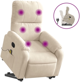 vidaXL Massagesessel mit Aufstehhilfe Beige Mikrofasergewebe 3204941