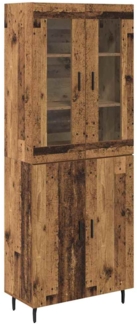 vidaXL Highboard 2 pcs Altholz Engineered Wood und Glas 3415634