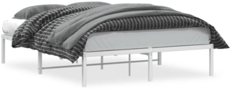 vidaXL Bettgestell Metall Weiß 135x190 cm 373672