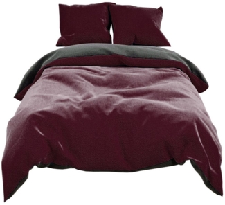 Visaggio Bettwäsche Winter Teddy Plüsch, Fleece, 2 teilig, Flauschig warmes Cashmere Touch, Einfarbig Wende