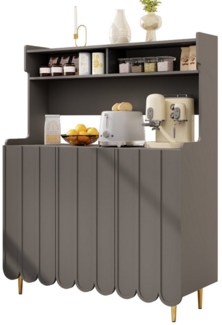Tongtong Sideboard modernes Sideboard mit 3 Türen und 2 Fächern, 120 x 40 x 151 cm, das einen aufgeräumten Küchen- und Essbereich schafft, Grau