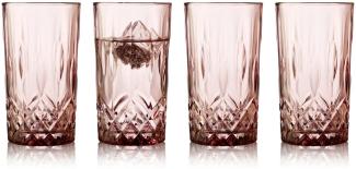 Lyngby Highball Sorrento Longdrinkglas pink 380ml Set4