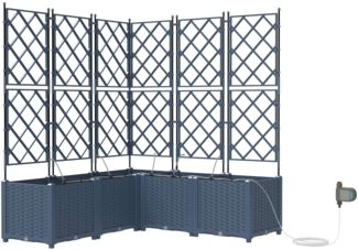 vidaXL Gartenpflanzer Grau 160 x 40 x 37.5 cm Stahl 42002870