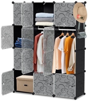 Clanmacy Kleiderschrank Kleiderschrank DIY Kombischrank, 12 Würfel Garderobe