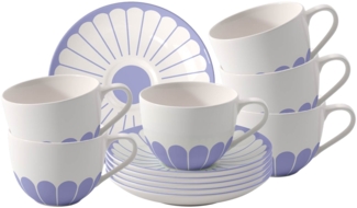 Villeroy & Boch Fleur Bleu Kaffeetasse mit Untertasse 160 ml 6er Set - DS