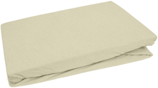 Bettwaesche-mit-Stil Jersey Spannbettlaken creme 70x140cm Höhe bis 10cm