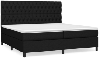 vidaXL Boxspringbett mit Matratze Schwarz 200x200 cm Stoff, Härtegrad: H2 [3142043]