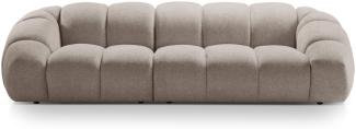 Micadoni Sofa Diana 4-Sitzer Strukturierter Samtstoff Dunkelbeige