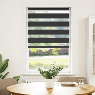 vidaXL Zebrarollo Schwarz 80x100 cm Stoffbreite 75,9 cm Polyester 4014205