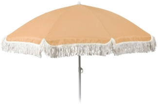 Meinposten Sonnenschirm Ø 155 cm Strandschirm mit Fransen UV-Schutz 30+ Balkonschirm Schirm, LxB: 109,00x155,00 cm, abknickbar