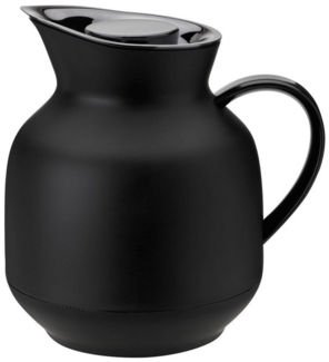 Stelton Isolierkanne Amphora für Tee, Teekanne mit Glaseinsatz, Thermokanne, Kunststoff, Soft Black, 1 Liter, 222-1