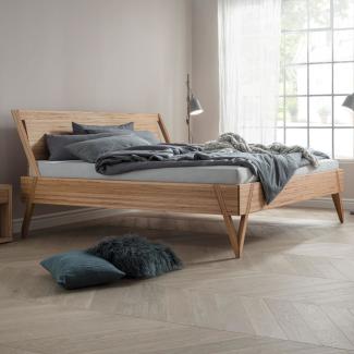 dormiente Massivholzbett Viva 90x220 mit Rückenlehne Designbuche