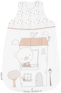 Kikkaboo Baby Schlafsack My Teddy 0-6 Monate 3. 3 TOG Reißverschluss Länge 70 cm weiß