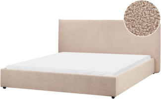 Bett mit Lattenrost Bouclé LAVAUR 180 x 200 cm Taupe