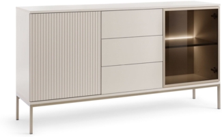 Selsey 'Tosena' Sideboard 2-türig mit Schubladen und LED, Greige, 154 cm