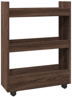 vidaXL Aufbewahrungswagen Schmal 3 Etagen Eichen-Optik Holzwerkstoff 855256