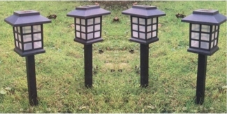 FHS LED Solarleuchte 25564 Solarleuchte/Lampe 4er Set Laternenoptik