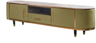 KAWOLA Lowboard MARIA, TV-Bank Marmorplatte Kunstleder verschiedene Farben