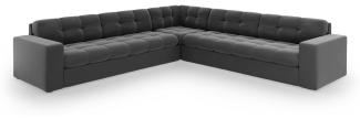 Micadoni Symmetrisches Ecksofa Justin 5-Sitzer Samtstoff Grau