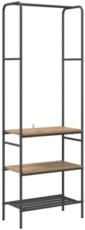 vidaXL Kleiderständer mit Regalen Eiche handwerklich 60 x 30 x 171 cm 868462