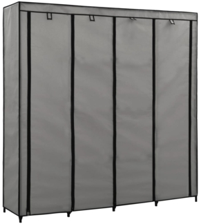 vidaXL Kleiderschrank mit 4 Fächern, grau, 175 x 45 x 170 cm