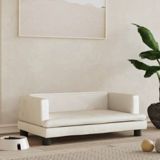 vidaXL Hundebett Creme 80x45x30 cm Samt 171900