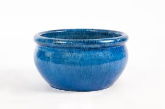 Pflanzgefäß Blumentopf Keramik Modell "Evergreen" 25cm Royal Blau