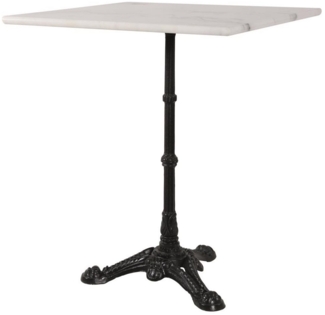 Lesli Living Bistrotisch Gartentisch Bistrotisch Marmortisch Cafetisch 60x60x73cm, Marmor