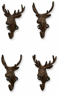 Mirabeau Dekohaken Haken 4er Set Deer antikbraun, Wandhaken