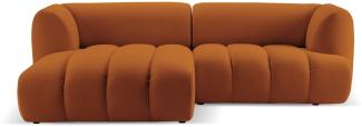 Micadoni Modulares Ecksofa Harry 3-Sitzer Links Samtstoff Terrakotta