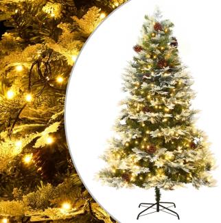 vidaXL Weihnachtsbaum mit Beleuchtung und Kiefernzapfen Grün 195 cm 344297