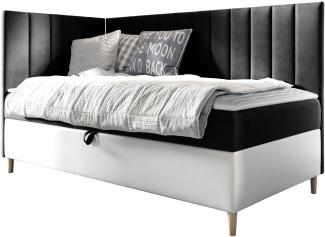 Boxspringbett Chapeni 'Junior 3' schwarz 100 x 200 cm Links