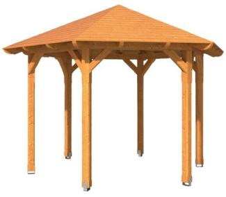 SKANHOLZ Pavillon, Zeltdach, sechseckig, BxT: 420x364 cm natur Gartenpavillon 4018211371112