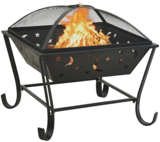 vidaXL Feuerkorb mit Schürhaken 62 cm XXL Stahl 311893